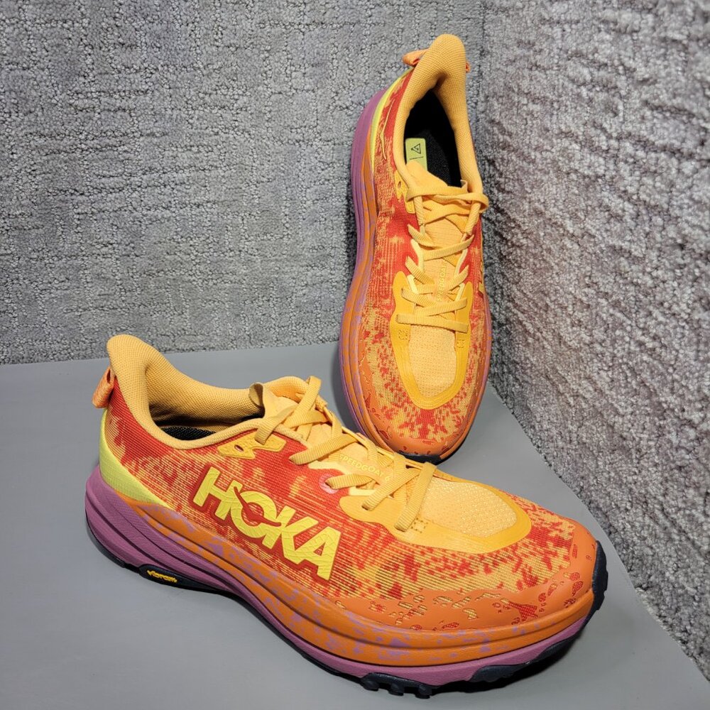 Hoka One One Speedgoat 6 Womens Size US 9.5B Sherbet Beet Root Running Shoes - Picture 2 of 13